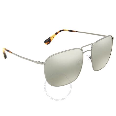 prada pr 52ts 5av7w1 60mm|Prada Grey Mirror Silver Sunglasses PR 52TS .